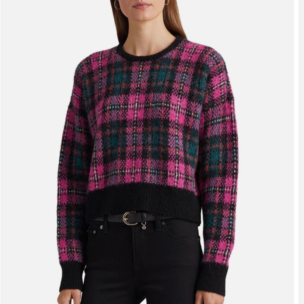 Ralph Lauren Black Label Plaid Wool Blend Pink Multi-Color  Woman’s Size 3X